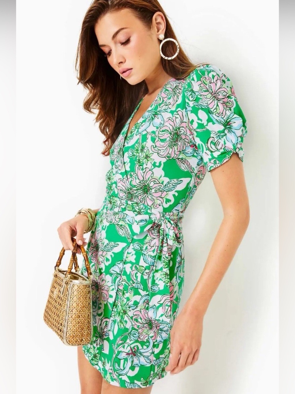 Lilly Pulitzer Sailynn Short-sleeve wrap romper dress